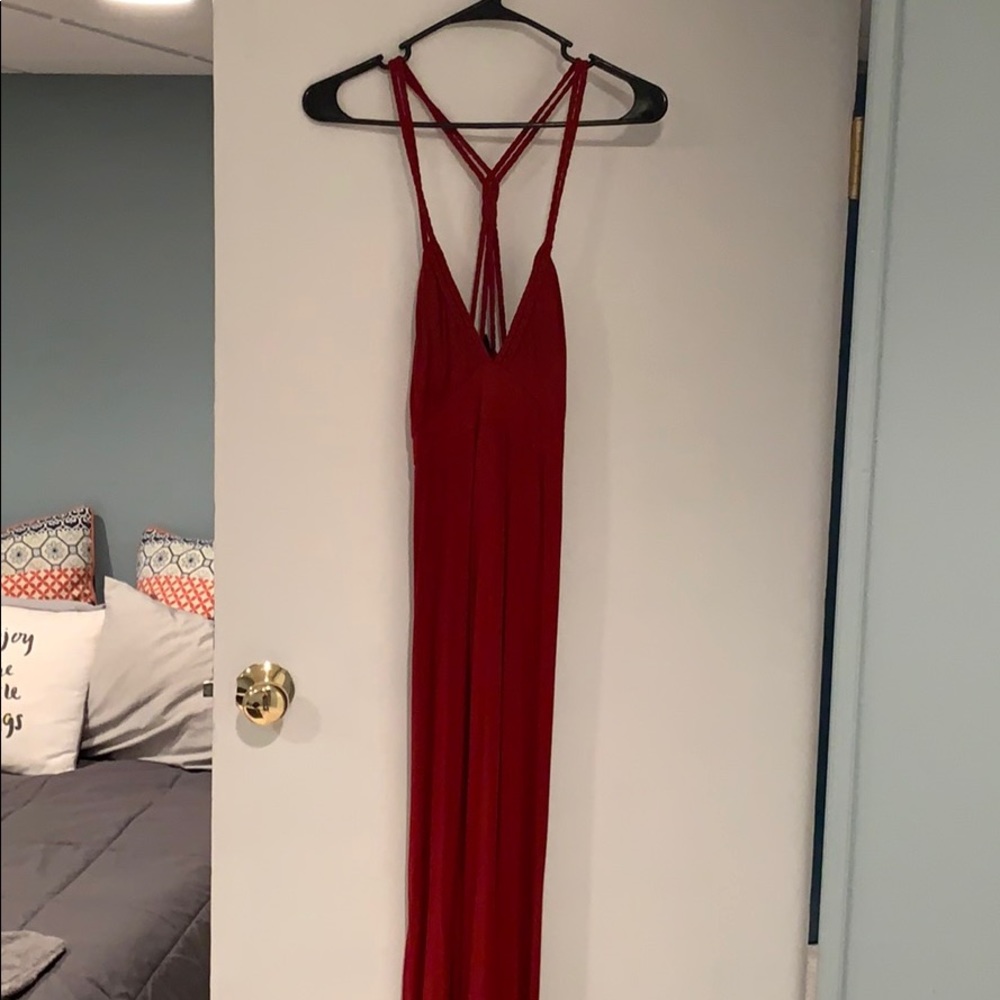 Red maxi dress